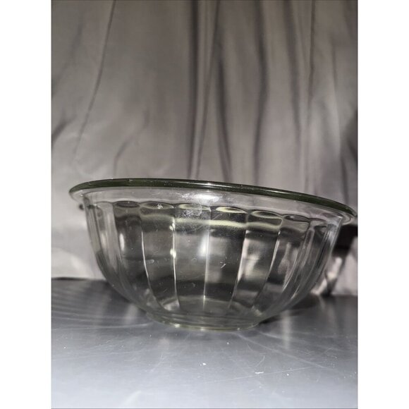 Pyrex 325 Clear Glass Mixing Bowl 2.5 Liter Large Ribbed w/rim VTG post-1970 - Picture 8 of 12